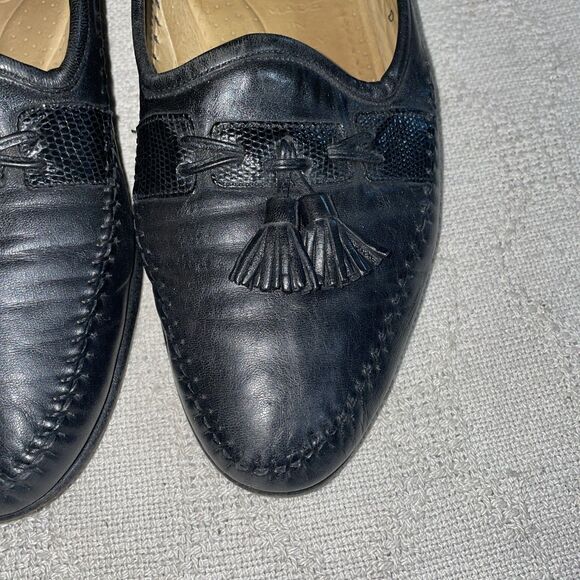 Santoni Italy Men’s Casual Loafers Size 10.5 D Black Leather Going Out Comfort main image 4